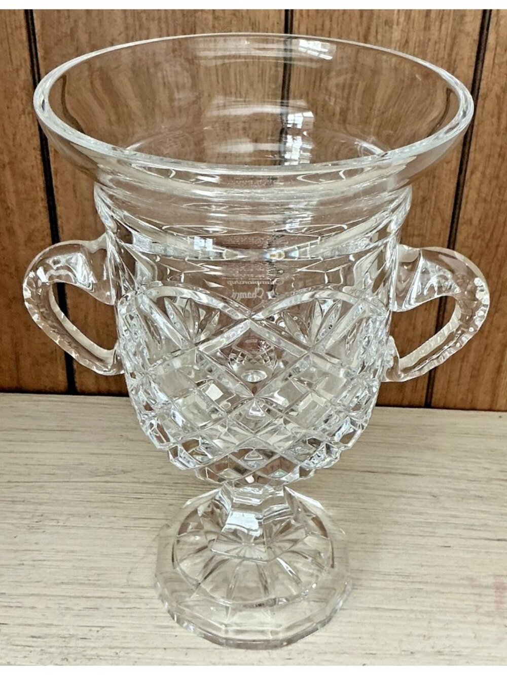 Honor Handled Loving Cup European Crystal Trophy Vase 9.5" Golf Award Florida